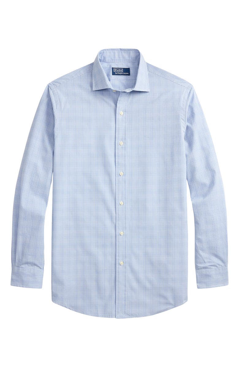 Polo Ralph Lauren Classic Fit Glen Plaid Cotton Button-Up Shirt, Alternate, color, Blue/ White
