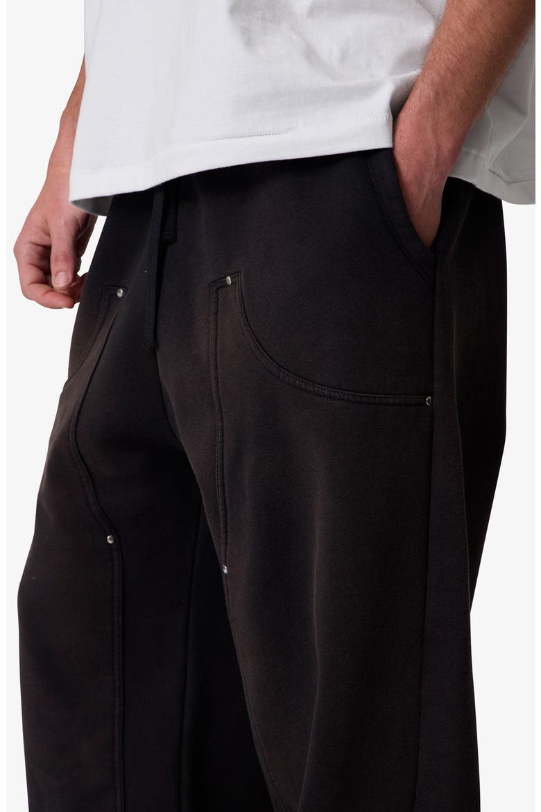 West Baggy Fit Double Knee Sweatpants, Alternate, color, WASHED BLACK