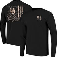 IMAGE ONE Men's  Black Oregon Ducks OHT Camo Overlay Comfort Colors Long Sleeve T-Shirt
