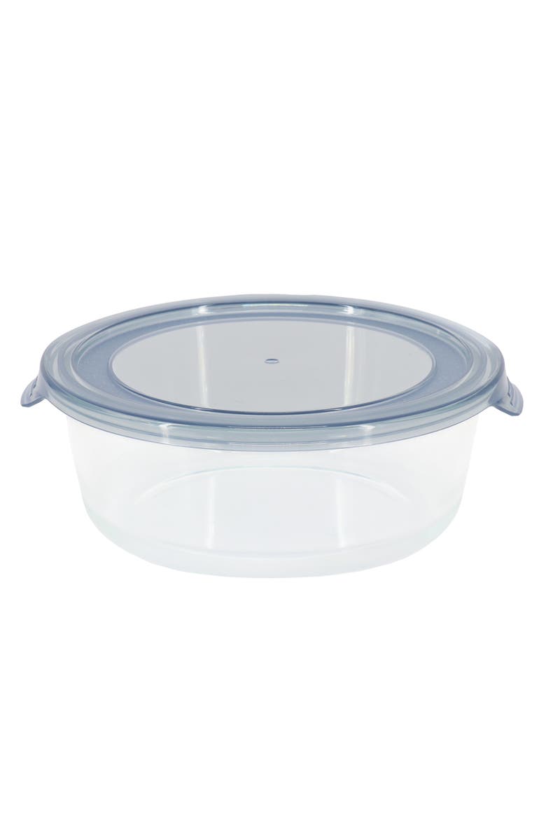 MARTHA STEWART 32 Ounce Round Glass Storage Container, Main, color, Grey