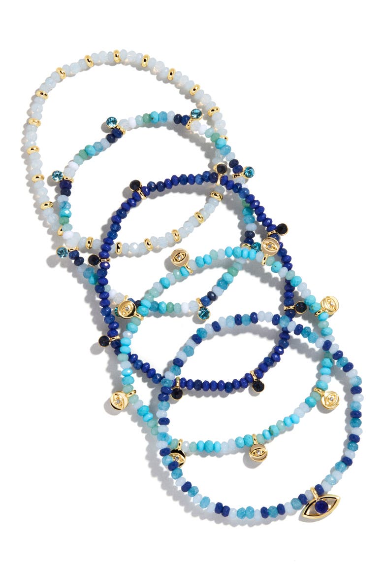 Evil Eye Layered Bracelet, Main, color, TURQUOISE