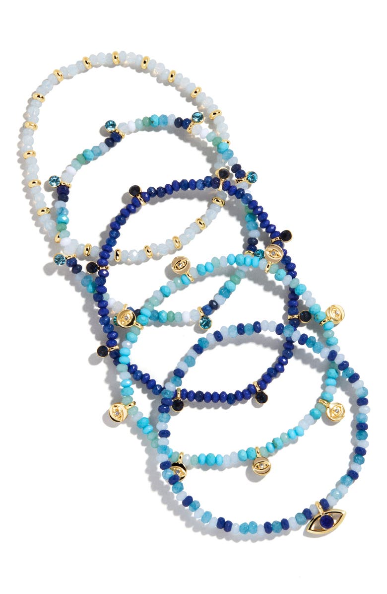 BaubleBar Evil Eye Layered Bracelet, Main, color, Turquoise