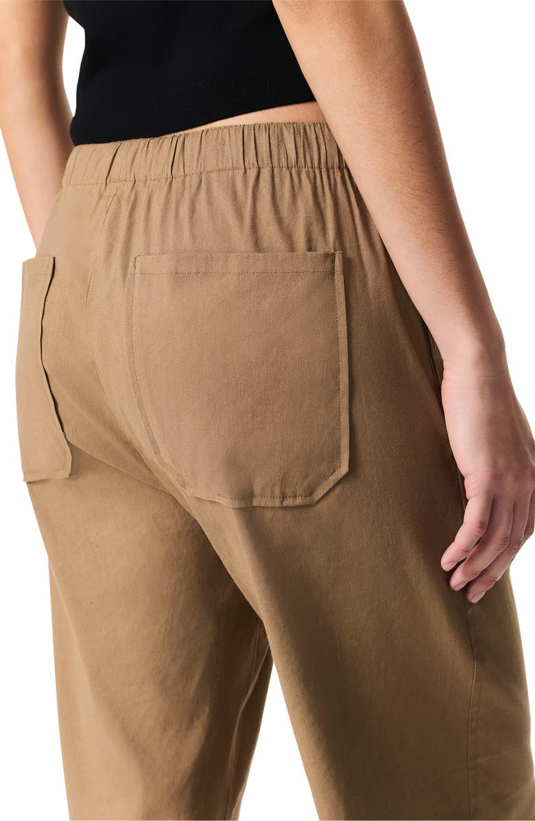 rag & bone Logan Drawstring Linen Blend Pants, Alternate, color, Mutedbrown