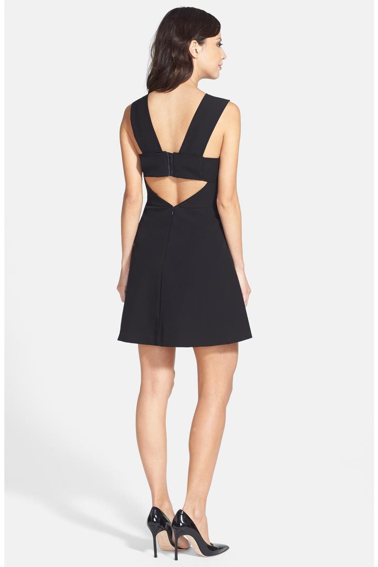 Bianca Back Cutout Fit & Flare Dress (Nordstrom Exclusive), Alternate, color, BLACK