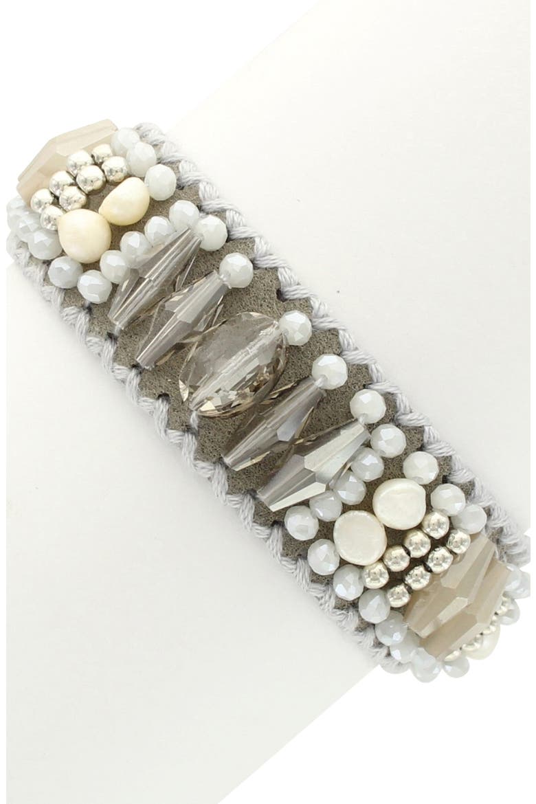 CARLA EMBELLISHED MAGNETIC CLA, Main, color, SILVER / GREY
