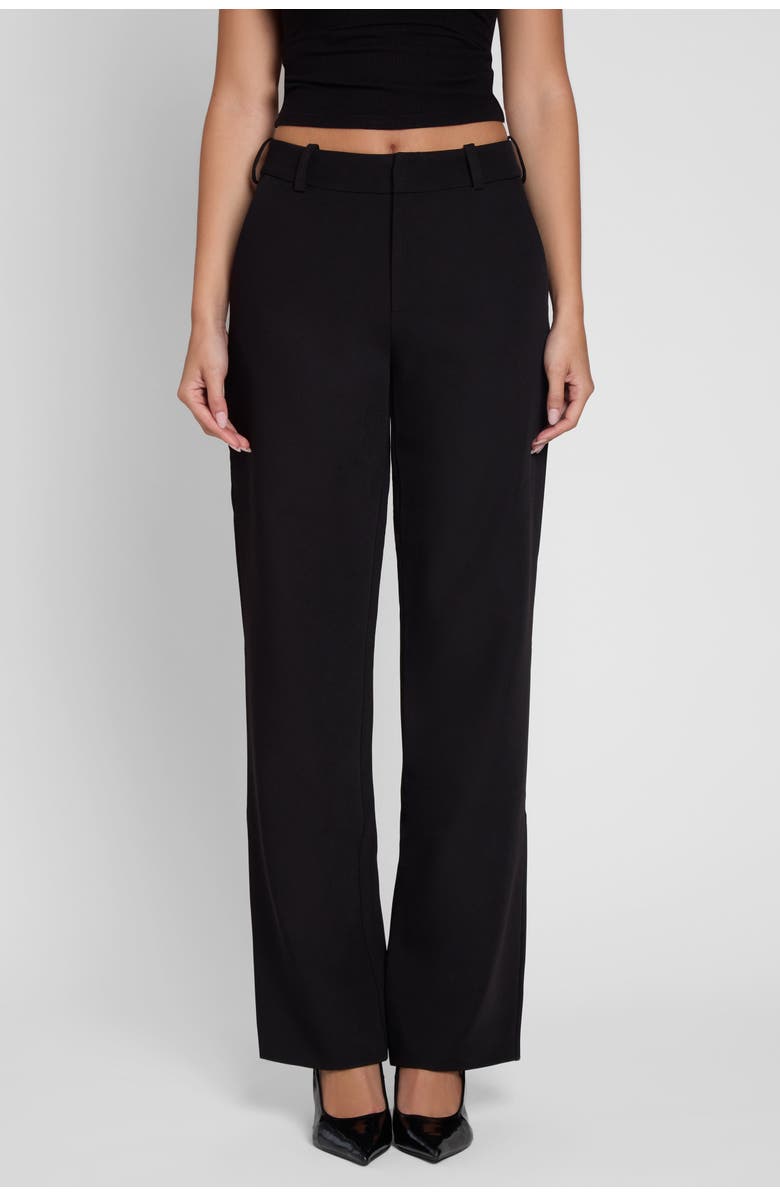 LEAU Classic Column Straight Trousers, Alternate, color, Black