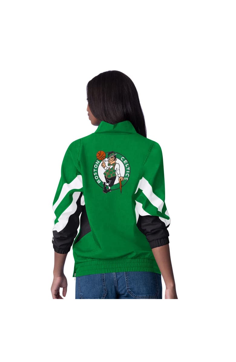 STARTER Women's Starter Kelly Green Boston Celtics Renegade Oxford Half-Zip Jacket, Alternate, color, Kelly Green