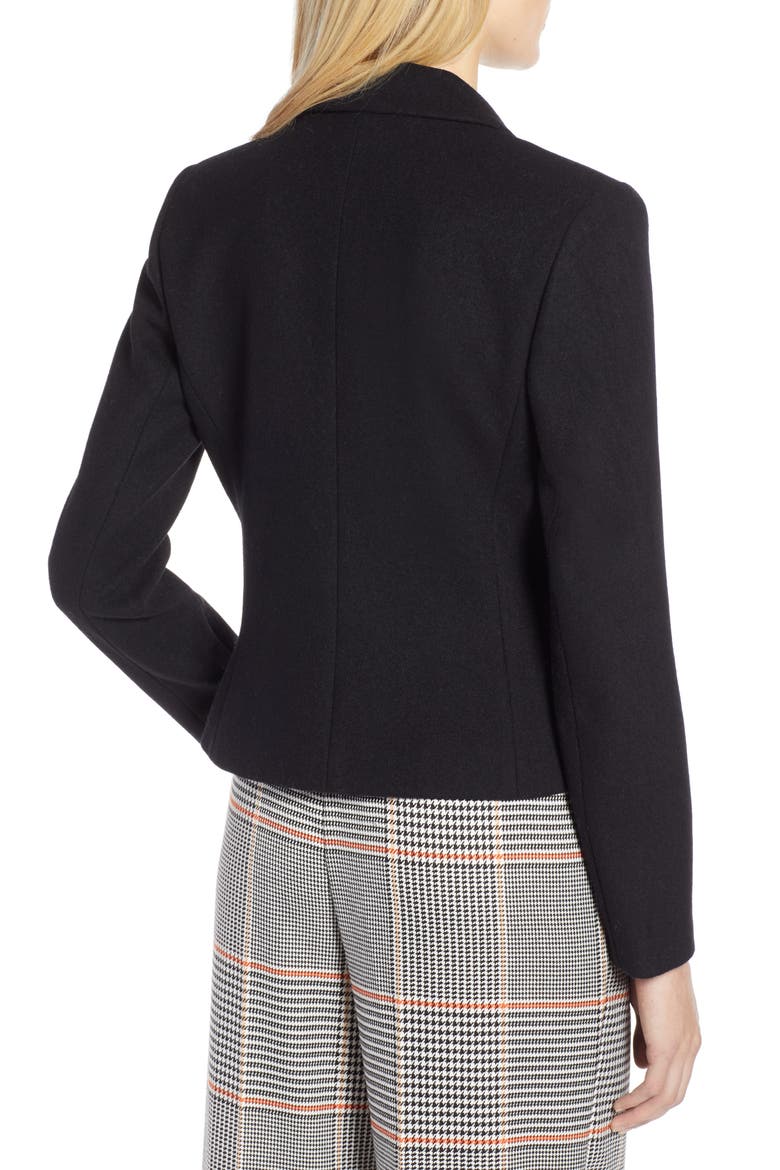 x Atlantic-Pacific Double Breasted Wool Blend Blazer, Alternate, color, BLACK