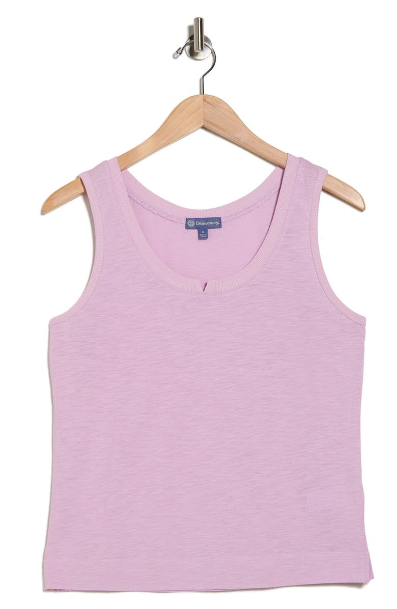 Democracy Notched Scoop Neck Tank Top, Alternate, color, Sugar Plum