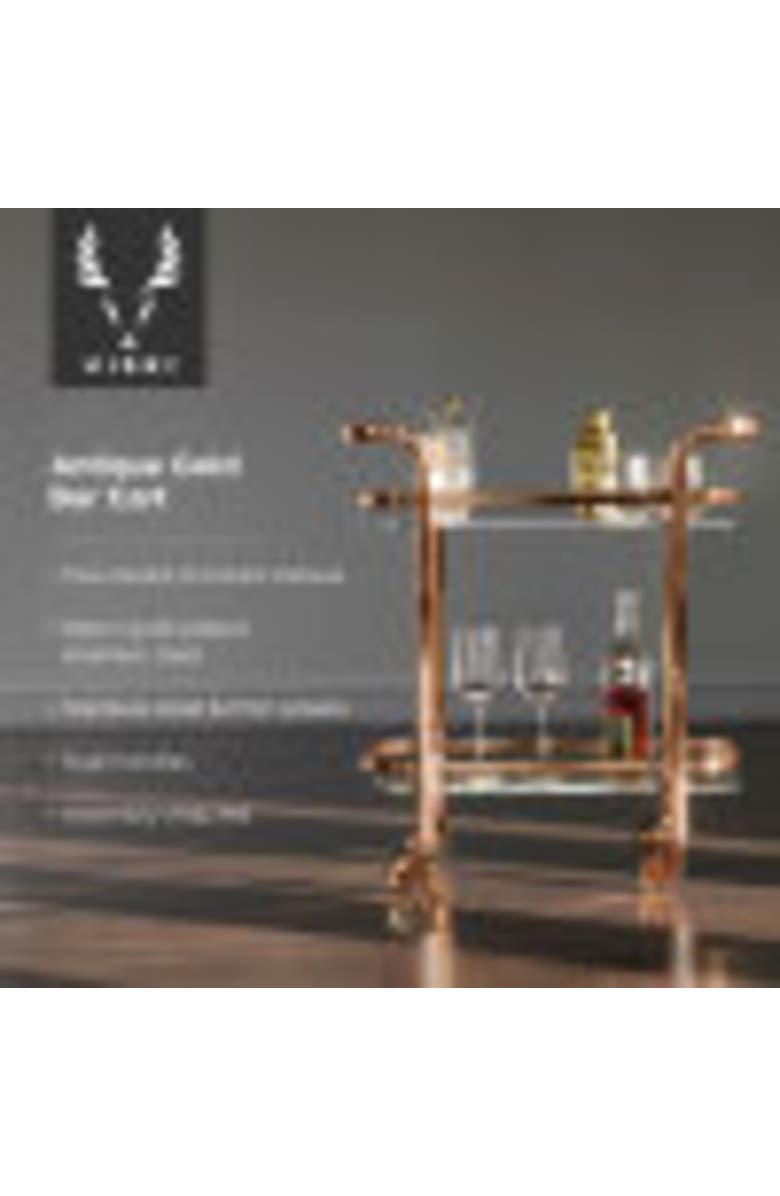 Viski Belmont Bar Cart, Alternate, color, Gold