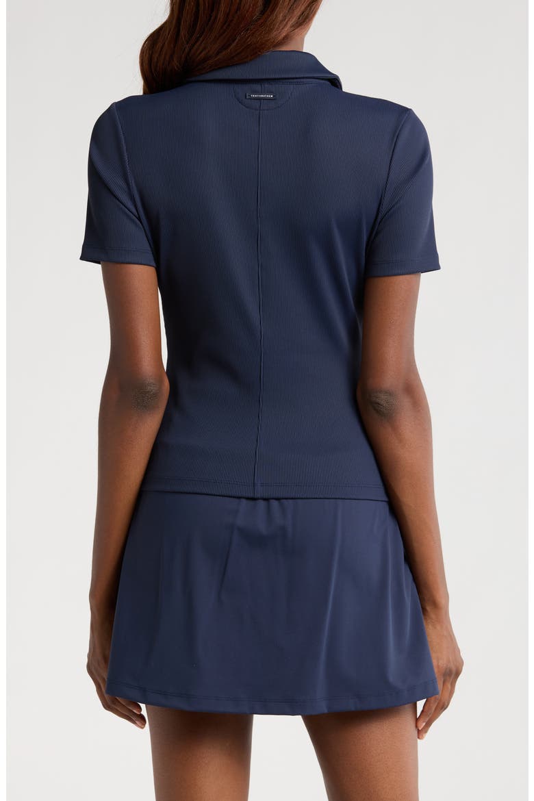Moveknit Rib V-Neck Polo, Alternate, color, NAVY BLAZER
