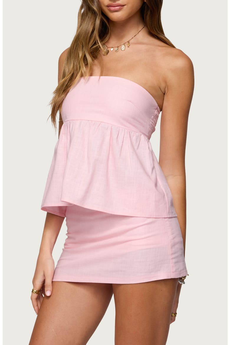 Avalai Strapless Linen & Cotton Top, Alternate, color, LIGHT-PINK