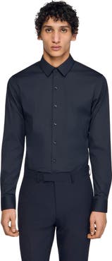 SANDRO Fitted stretch cotton shirt