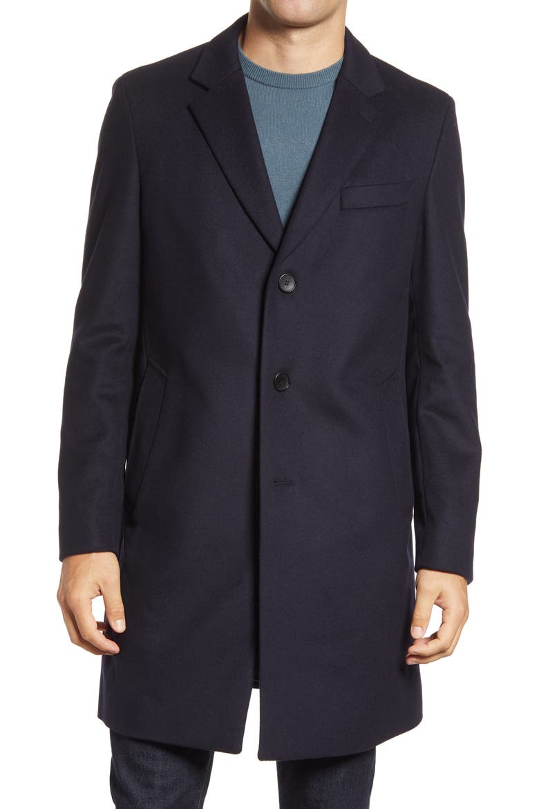 Nye Wool & Cashmere Overcoat, Alternate, color, DK BU