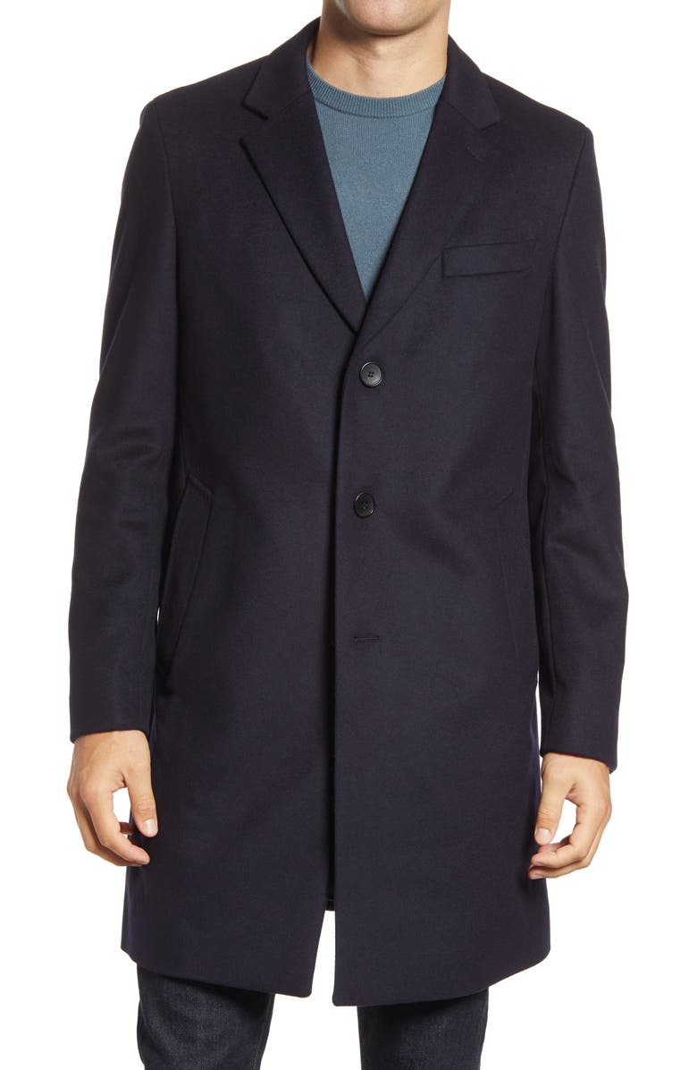 BOSS Nye Wool & Cashmere Overcoat, Alternate, color, 