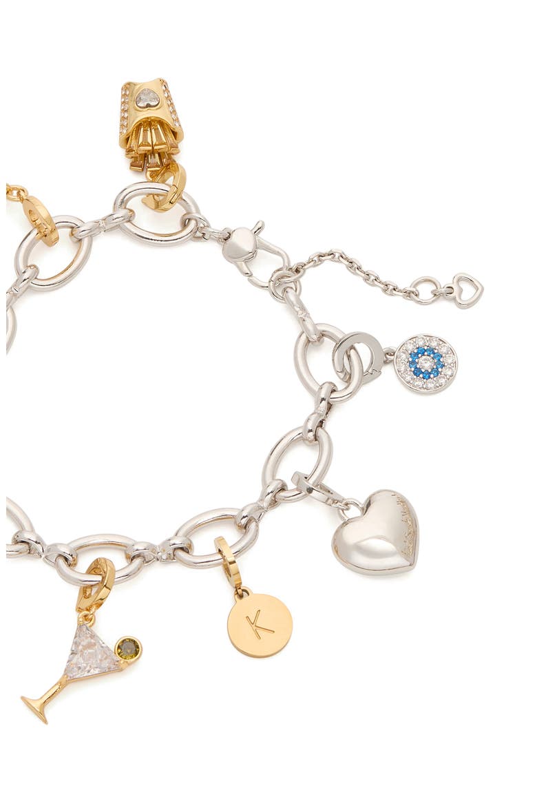 charm chain bracelet, Alternate, color, SILVER