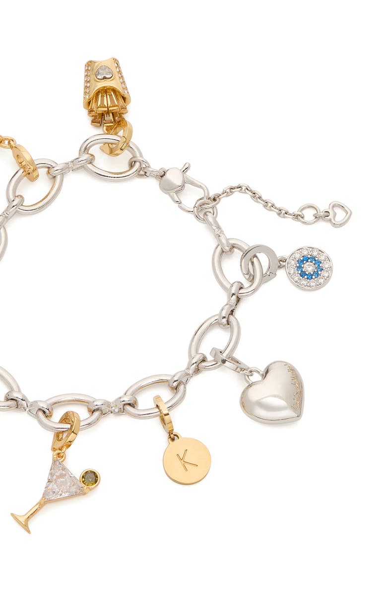 Kate Spade New York charm chain bracelet, Alternate, color, Silver