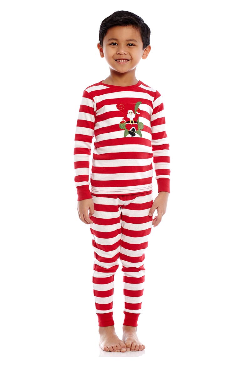 2-Piece Striped Cotton Pajamas, Main, color, RED
