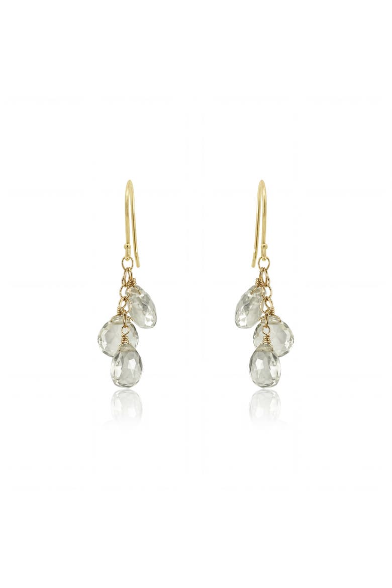 Green Amethyst Bead Dangle Earrings, Alternate, color, Green Amethyst