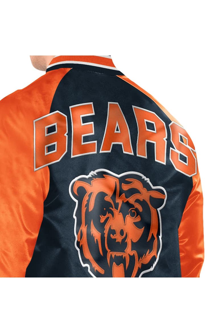 Men's Starter  Navy/Orange Chicago Bears Inductee Raglan Full-Snap Varsity Jacket, Alternate, color, Navy