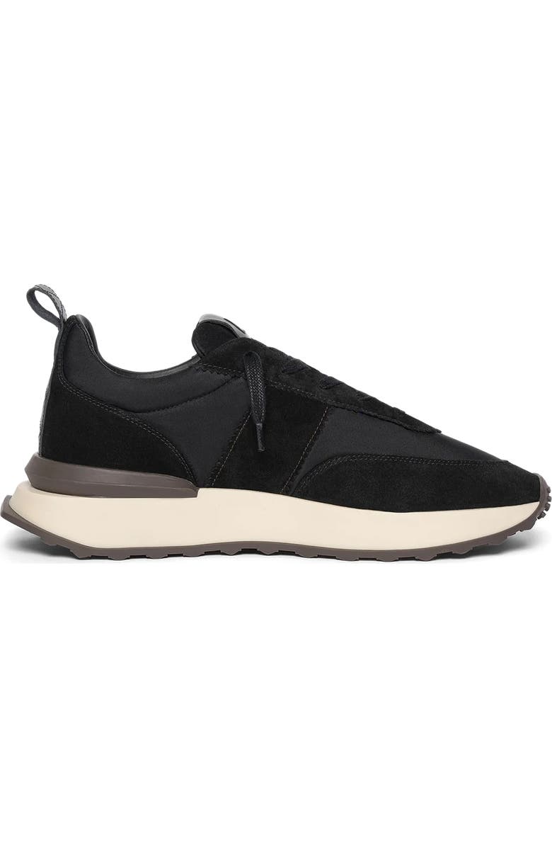 Manière De Voir Monaco Suede and Nylon Runner, Main, color, Black