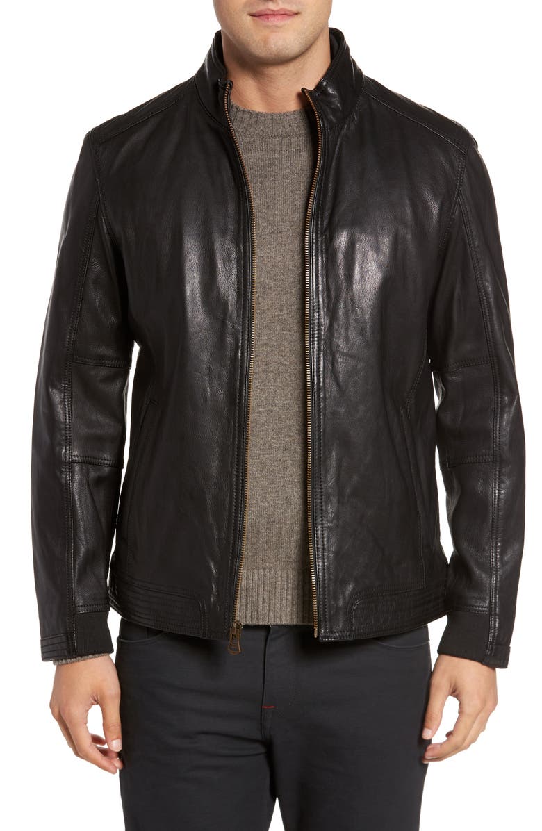 Cole Haan Washed Leather Jacket, Main, color,