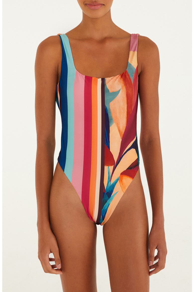Atlantic Rain Forest One-Piece Swimsuit, Main, color, MULTICOLORED