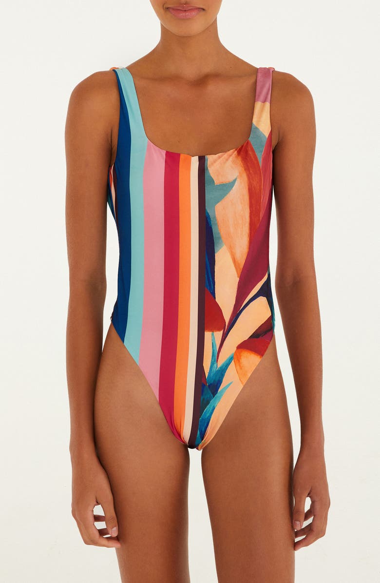 FARM Rio Atlantic Rain Forest One-Piece Swimsuit, Main, color, Multicolored