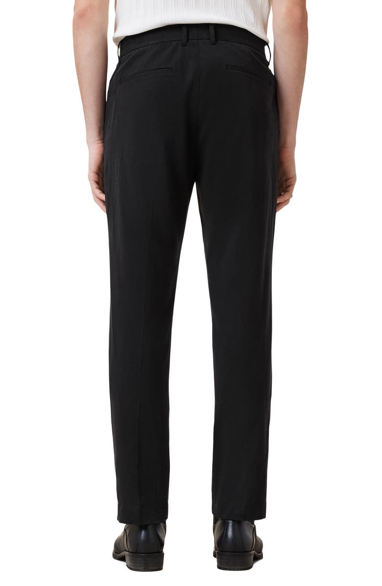 AllSaints Bay Flat Front Cotton Pants, Alternate, color, Black