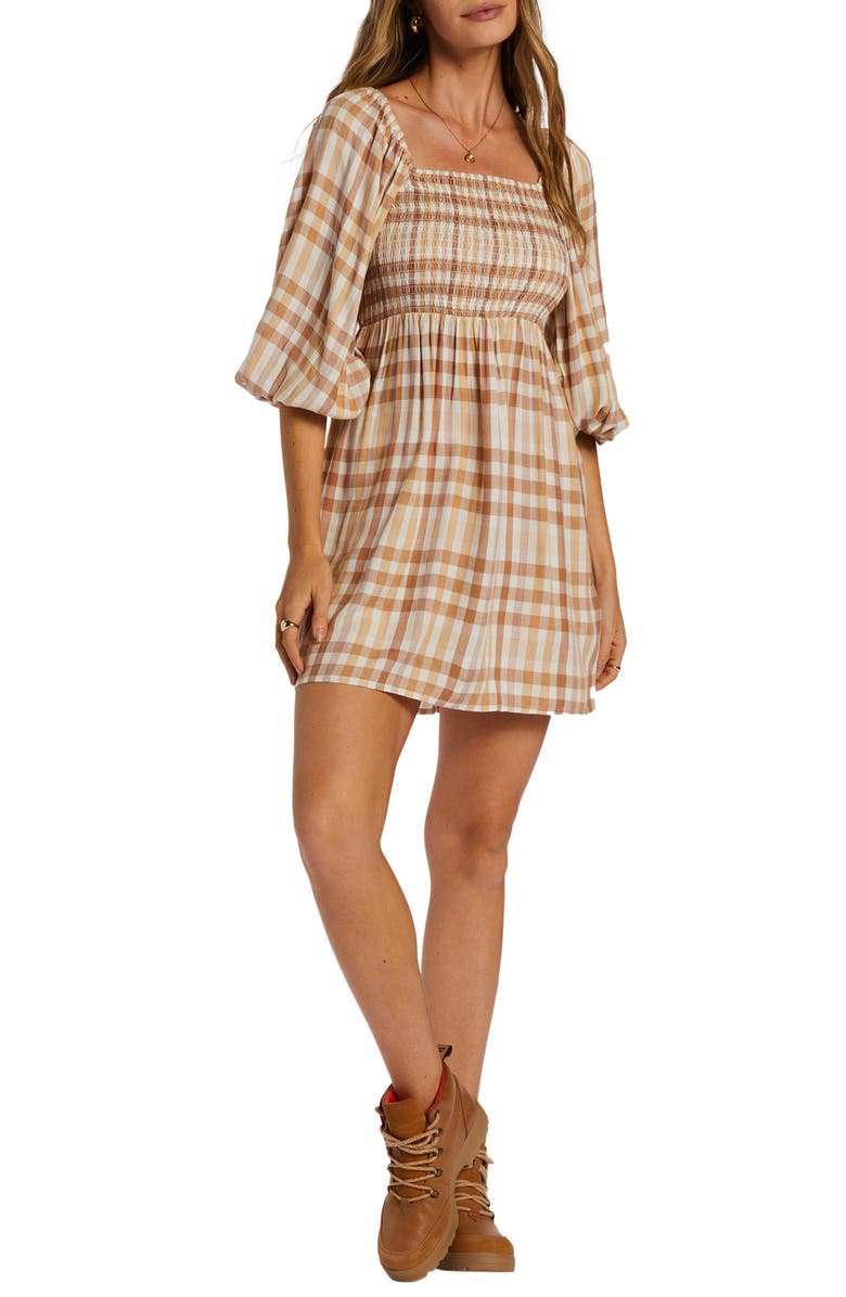 Billabong Paradise Days Smocked Minidress, Main, color,