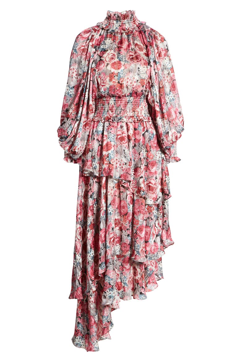 Astrid Floral Long Sleeve Midi Dress, Alternate, color, DORIAN PRINT
