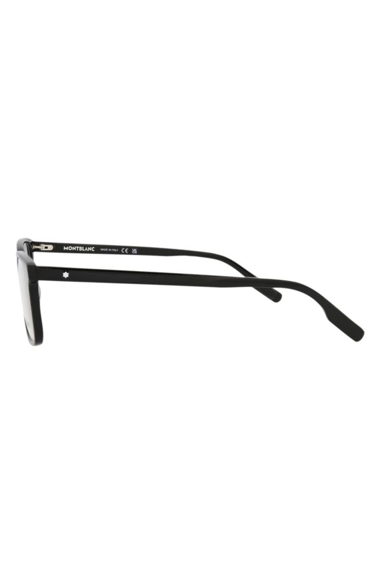 Montblanc 54mm Rectangular Optical Glasses, Alternate, color, Black Transparent