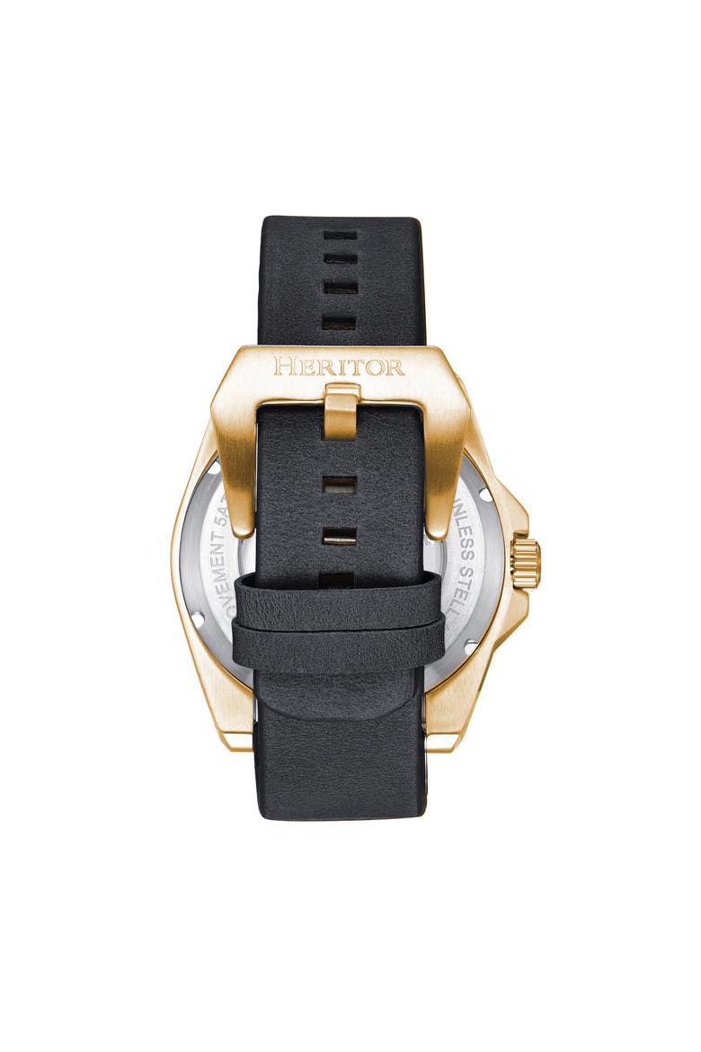 Romero Leather-Band Watch, Alternate, color, Gold/Black