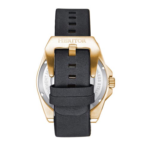 Heritor Automatic Romero Leather-band Watch In Black