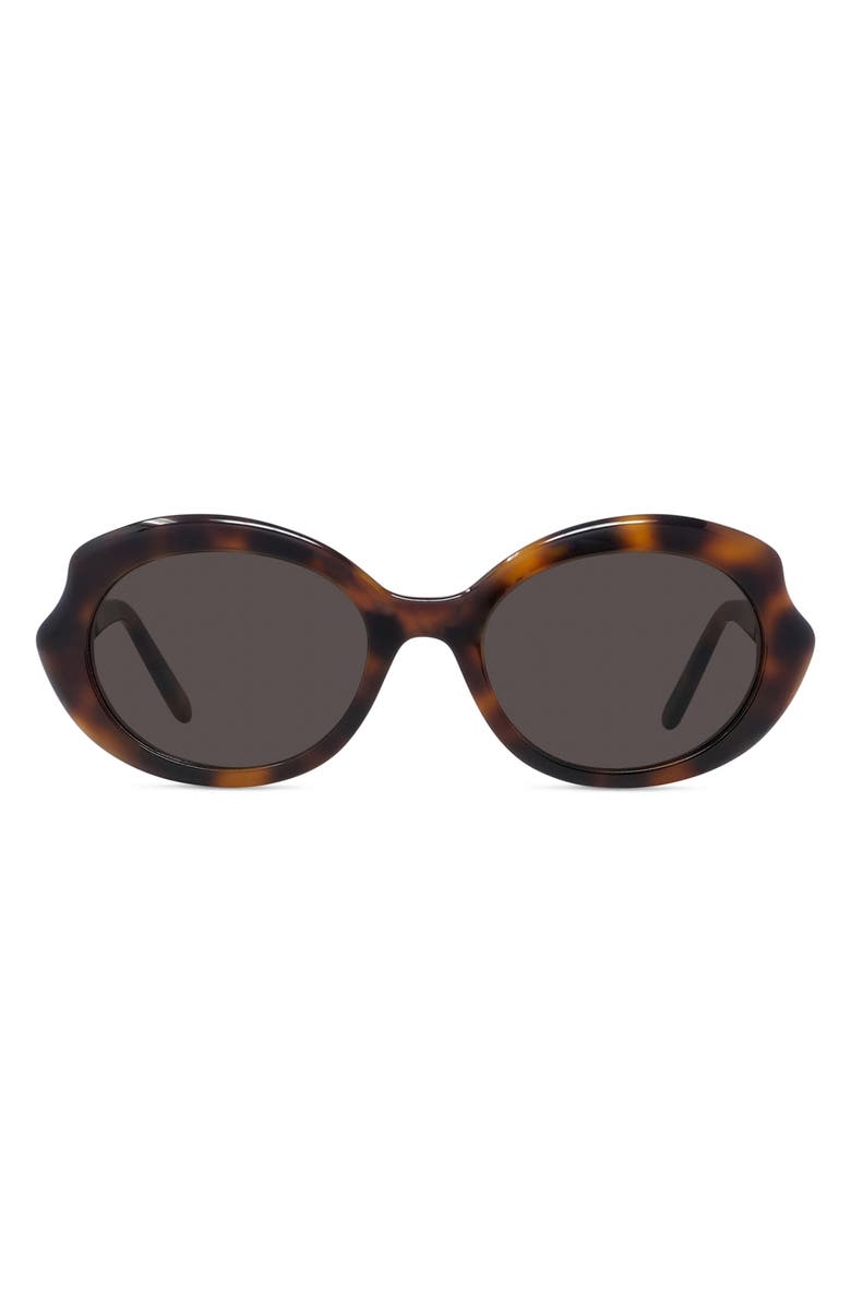 Loewe Thin Mini 54mm Oval Sunglasses, Main, color, Dark Havana / Brown