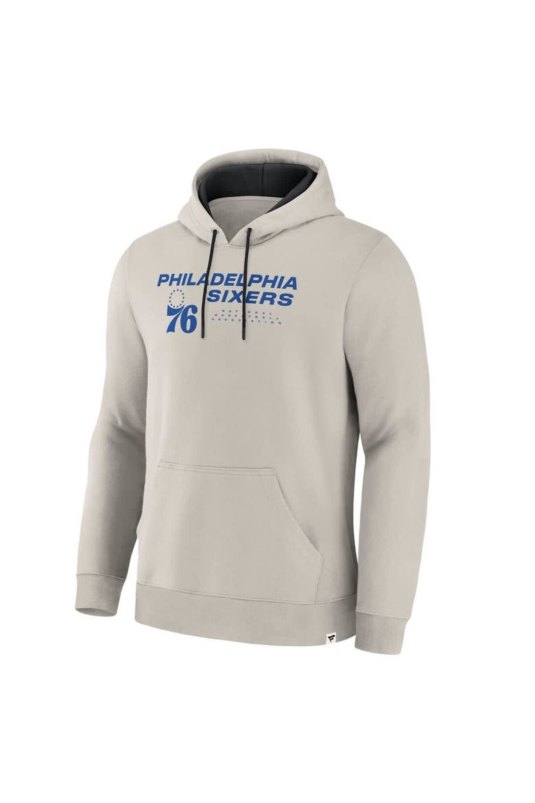 Men's Fanatics Off White Philadelphia 76ers Crossover Collection Blocked Shot Premium Pullover Hoodie, Alternate, color, Cream