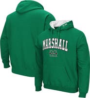 COLOSSEUM Men's Colosseum Kelly Green Marshall Thundering Herd Arch and Logo Pullover Hoodie