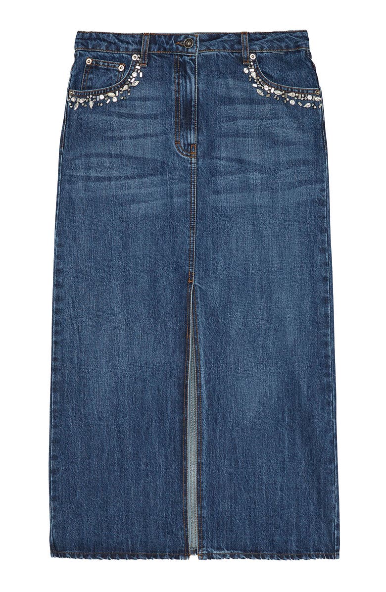 ottod'Ame Denim Midi Skirt, Alternate, color, Blue