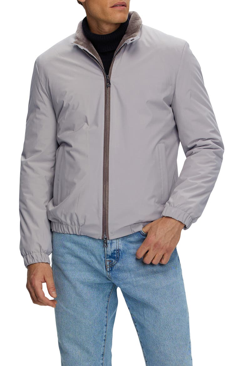 Men's Jacket With Genuine Shearling Lining, Main, color, Light Beige