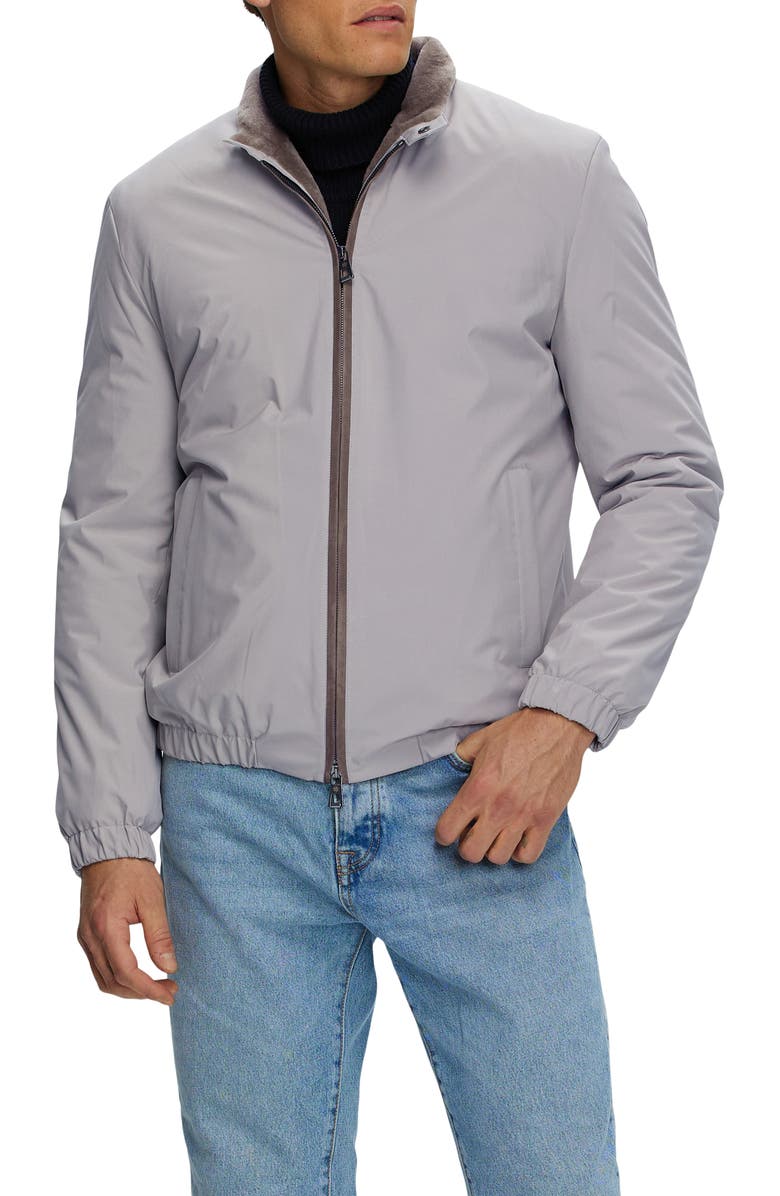 GORSKI Men's Jacket With Genuine Shearling Lining, Main, color, Light Beige