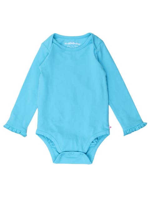 Baby/Toddler Girls Knit Long Sleeve Ruffle Layering Bodysuit