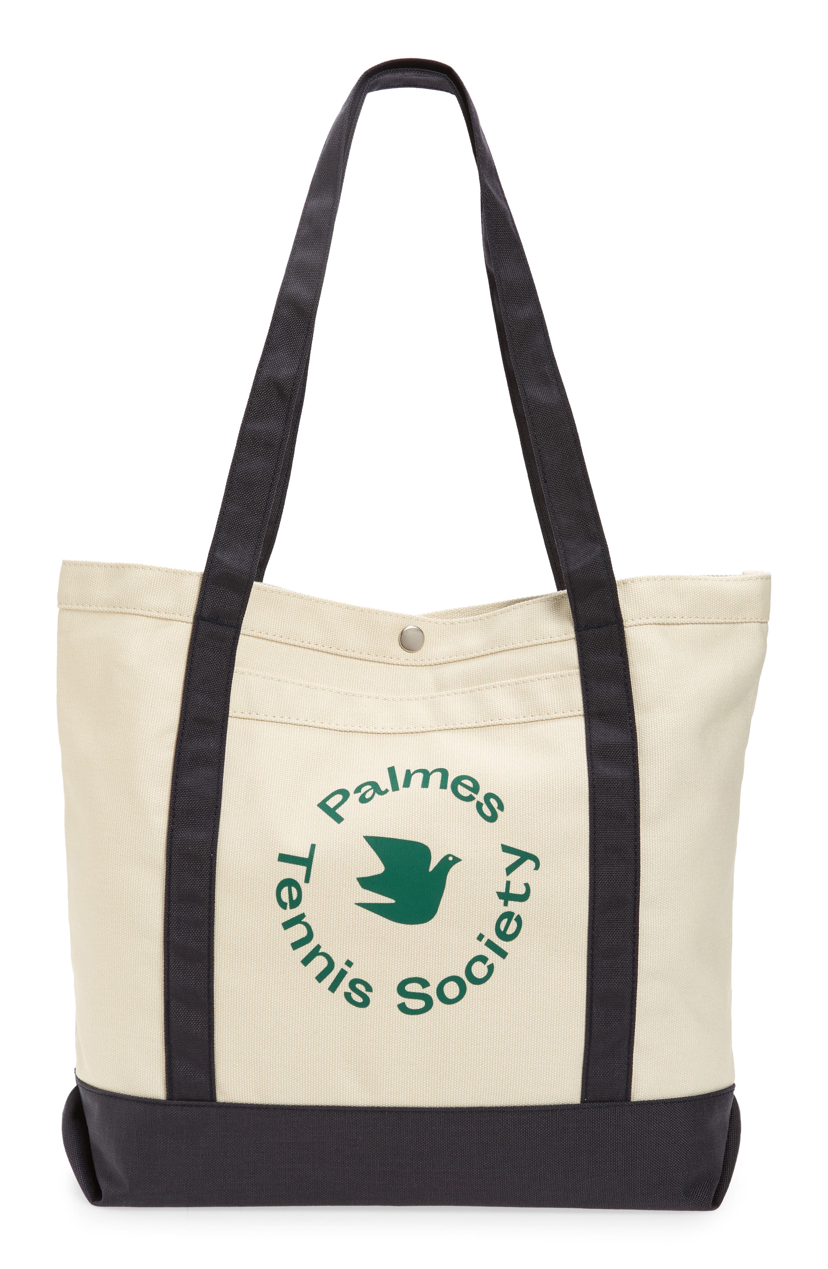 PALMES Tennis Society Canvas Tote, Main, color, 