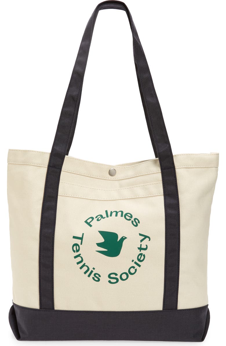 PALMES Tennis Society Canvas Tote, Main, color,