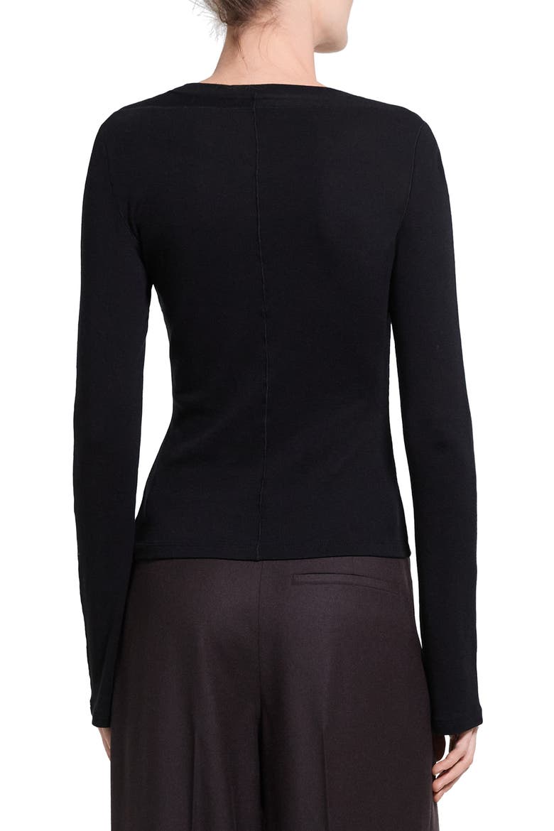 Pima Cotton & Modal Henley Sweater, Alternate, color, BLACK - 001