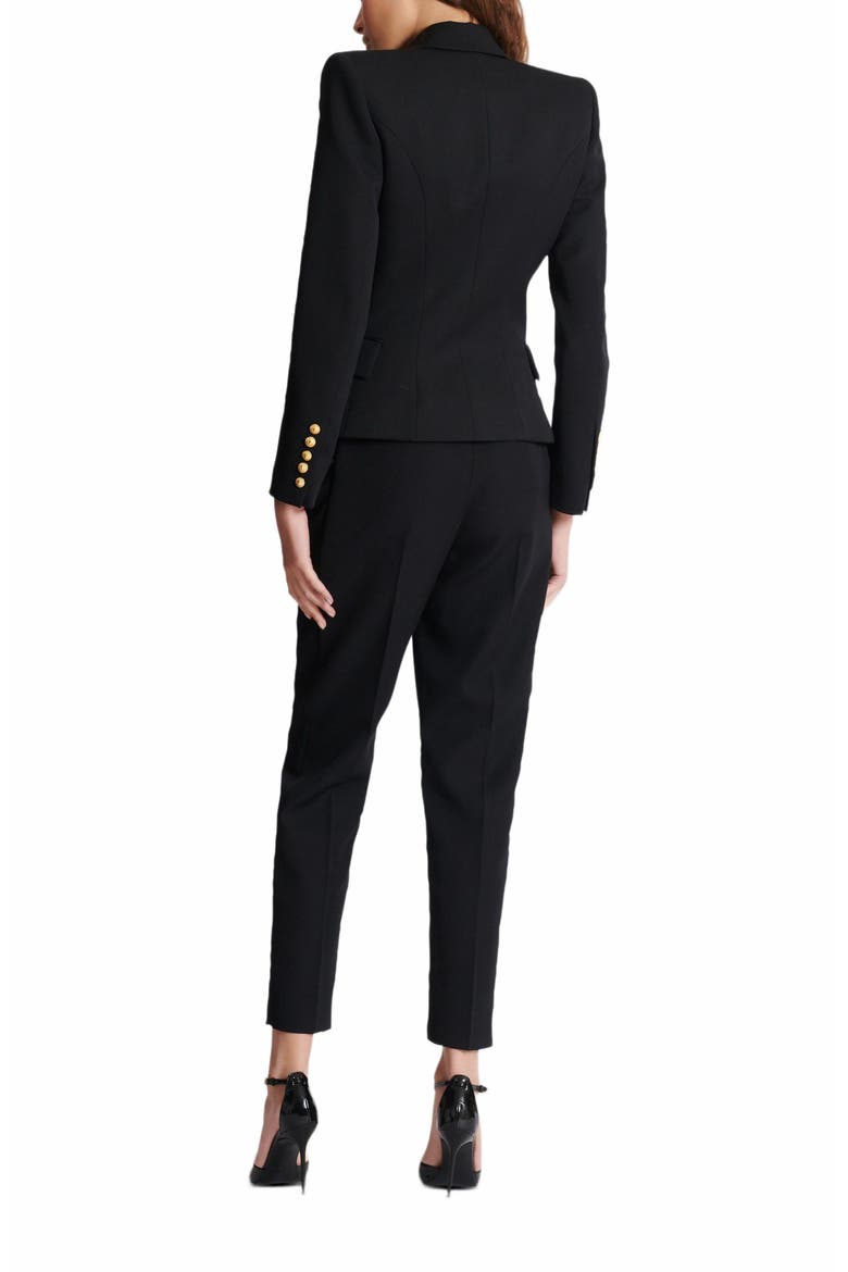 Grain De Poudre 6-Button Fitted Jacket, Alternate, color, Black