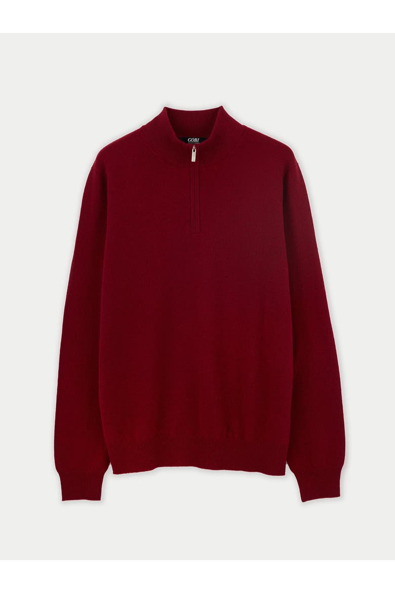 Timeless Half-Zip Cashmere Sweater, Main, color, bordeaux