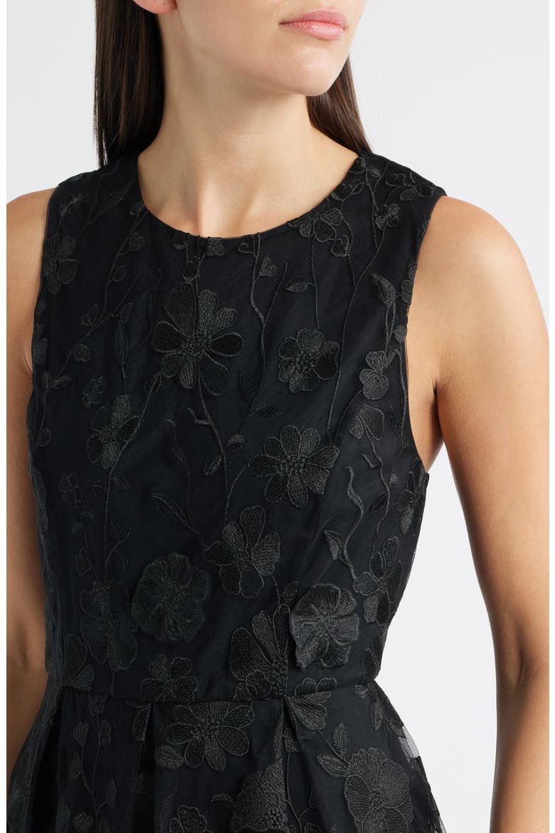 Floral Embroidered Minidress, Alternate, color, BLACK
