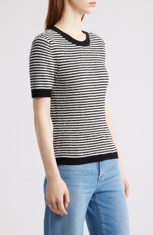 Nic + Zoe Nic+zoe Textured Stripe T-shirt Sweater In Gray