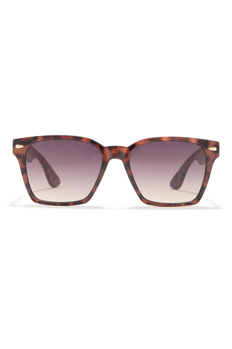 65mm Square Sunglasses, Main, color, BROWN ANIMAL