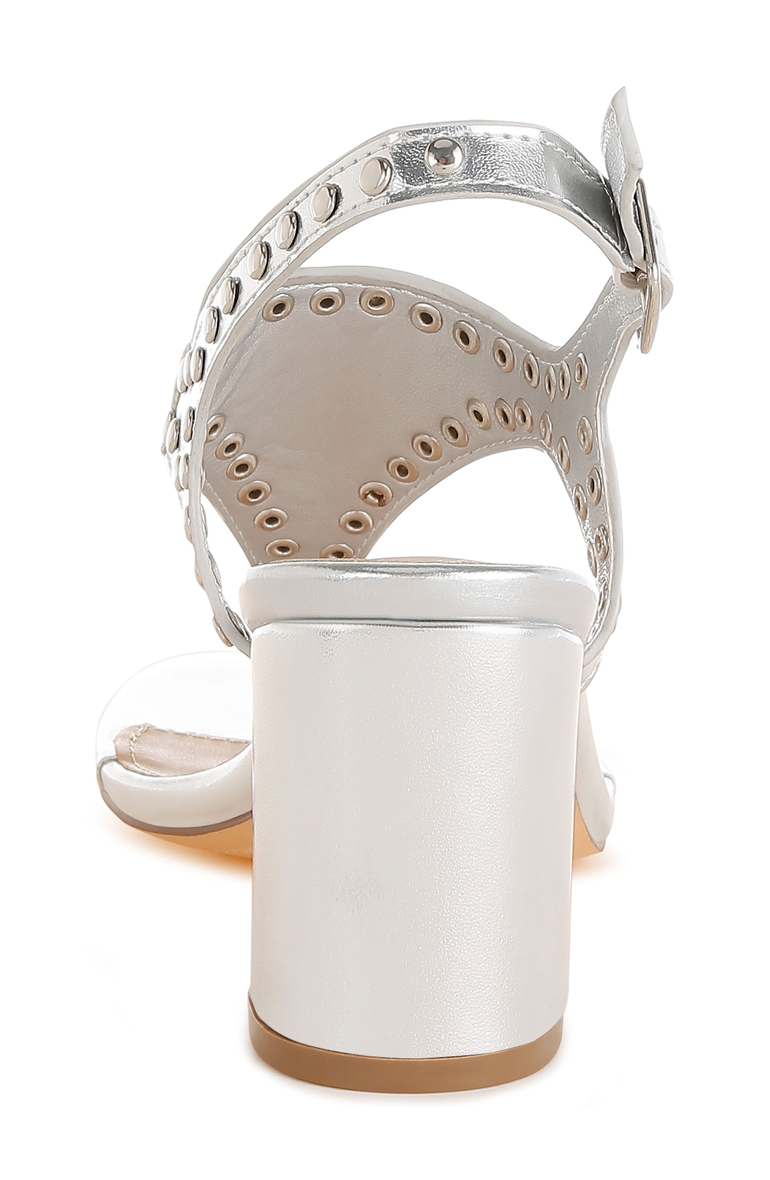 Rag & Co Chan Studded Sandal, Alternate, color, Silver